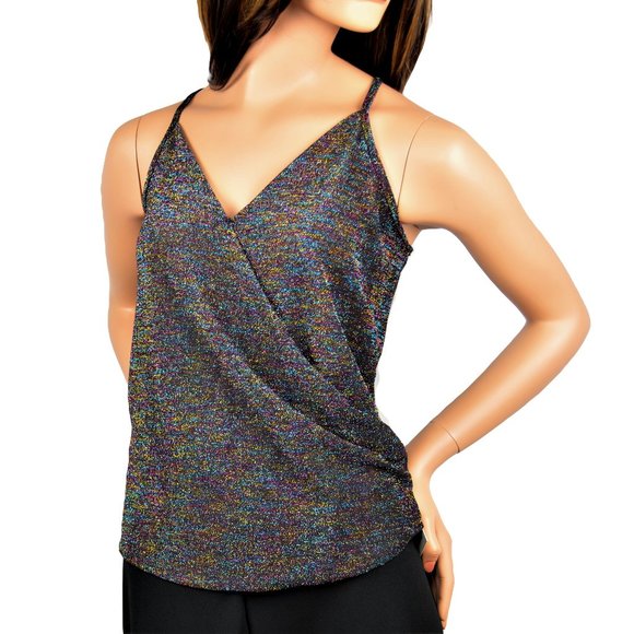 Kim & Cami Tops - New! Kim & Cami  Rainbow Drape Front Surplice Tank